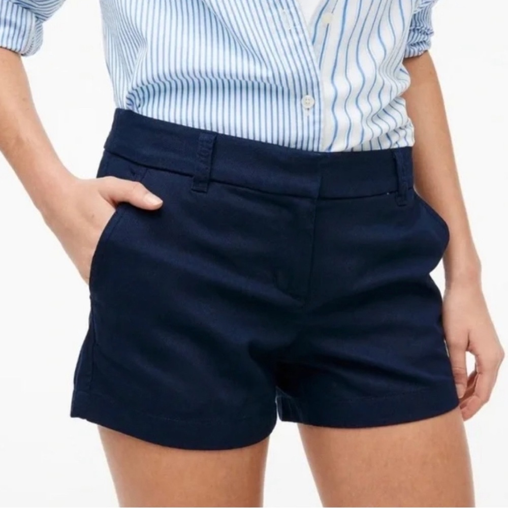 J CREW Chino Shorts Navy Blue‎ Sz 8 Preppy Classic Nautical